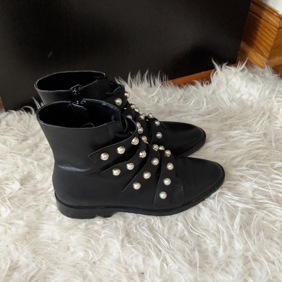 zara pearls boots